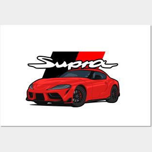 Car Supra 5th Generation GR A90 red Posters and Art